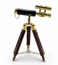 Pirinç Tripod Teleskop Dekoru Ahşap Ayaklı Nı5392B
