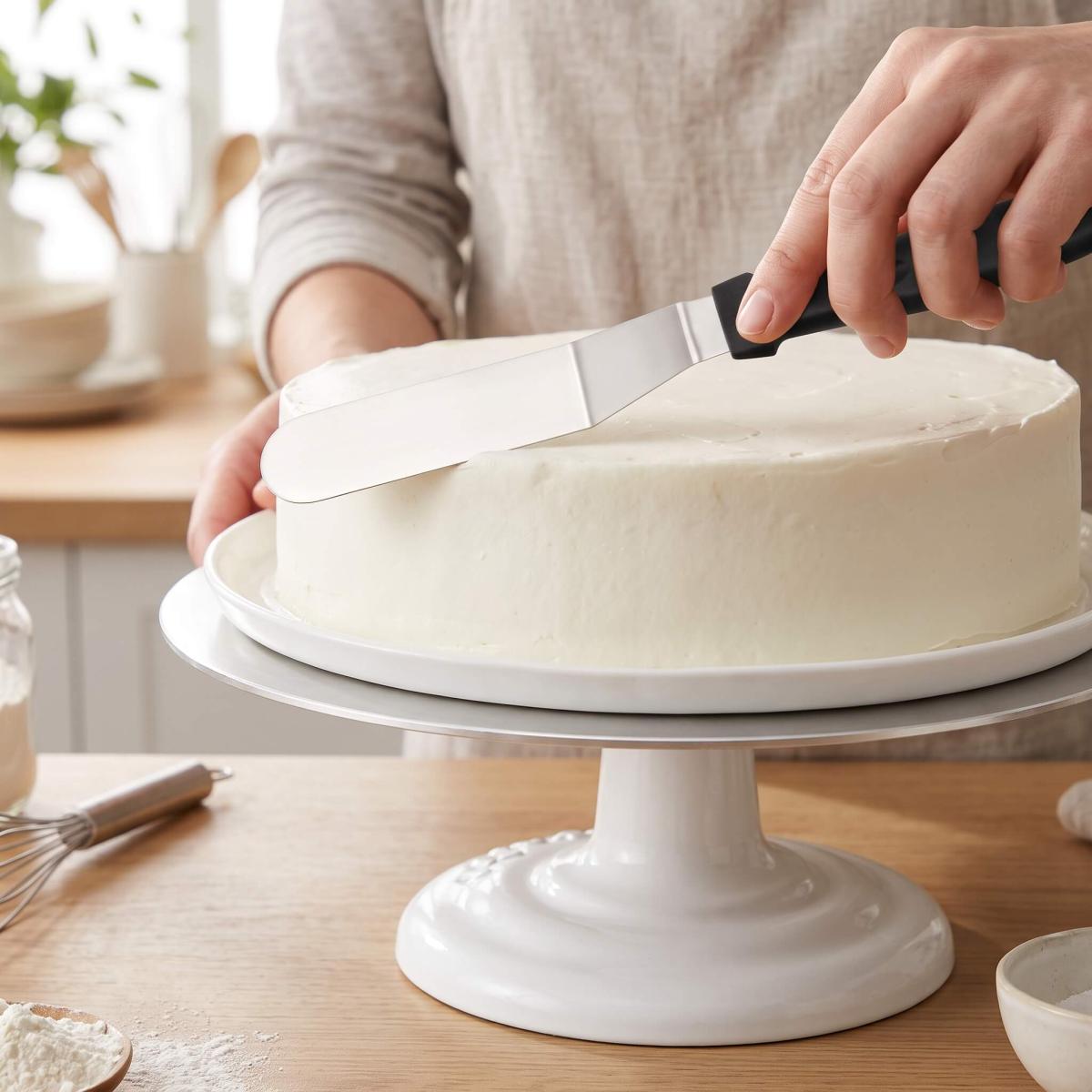 Paslanmaz Çelik L Tipi Pastacı Spatulası ve Krema Bıçağı