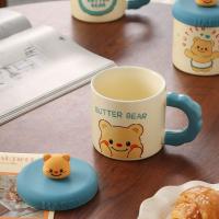 Butter Bear Kapaklı Sevimli Seramik Kupa Bardak 360ml