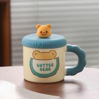 Butter Bear Kapaklı Sevimli Seramik Kupa Bardak 360ml