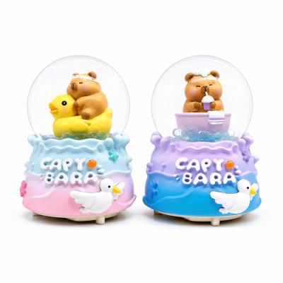 Capybara Sevimli Kapibara Işıklı Müzikli Kar Küresi