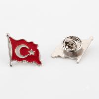 Dalgalı Türk Bayrağı Mineli Rozet (30'lu)