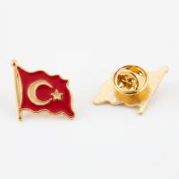 Dalgalı Türk Bayrağı Mineli Rozet (30'lu)