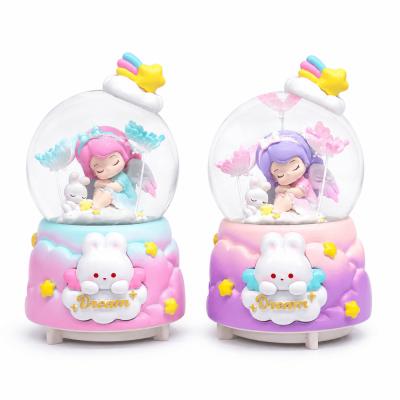 Dream Uyuyan Peri ve Tavşan Işıklı Müzikli Kar Küresi