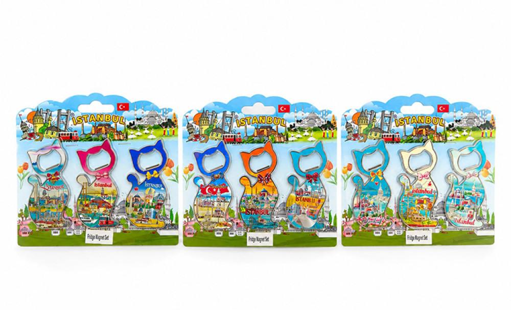 İstanbul Temalı Metal Buzdolapı Süsü Magnet 3'Lü Set Alk5812