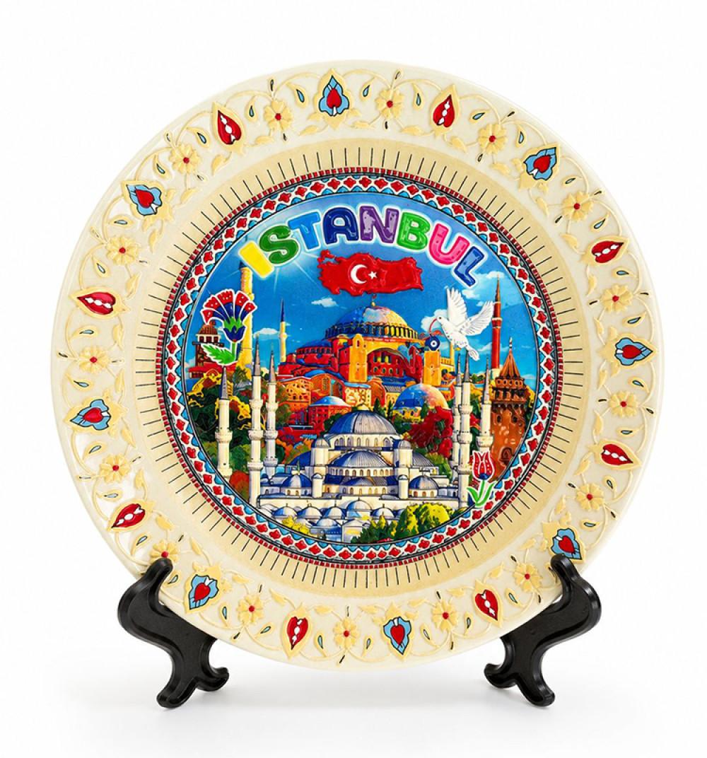 İstanbul Temalı Porselen Dekoratif Tabak 18 Cm Alk5843