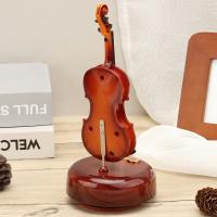 Klasik Keman Tasarımlı Ahşap Görünümlü Dekoratif Müzik Kutusu