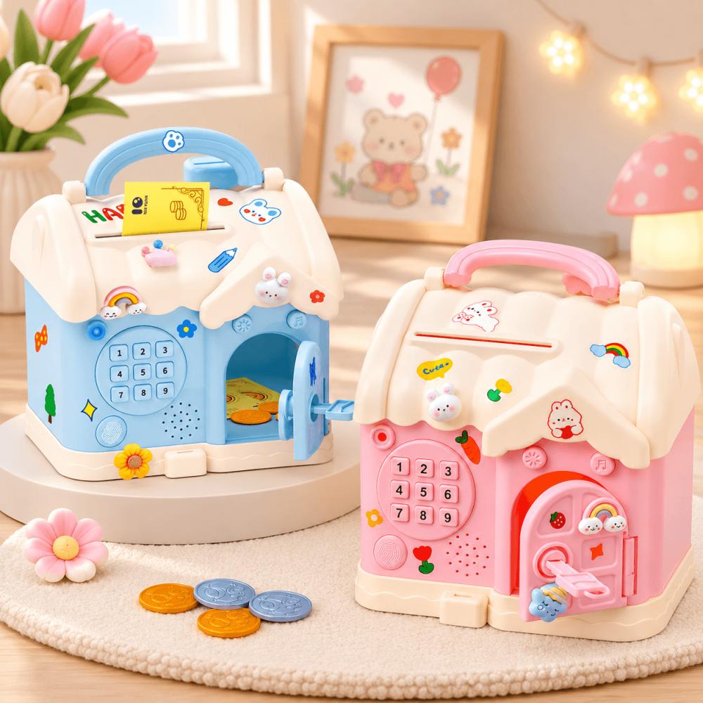 Lovely House Tuş Takımlı Kasa Görünümlü Sevimli Ev Konseptli Kumbara