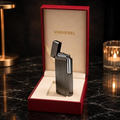 Vindiesel Fırçalanmış Siyah Metal Gazlı Çakmak (Özel Kutusunda)