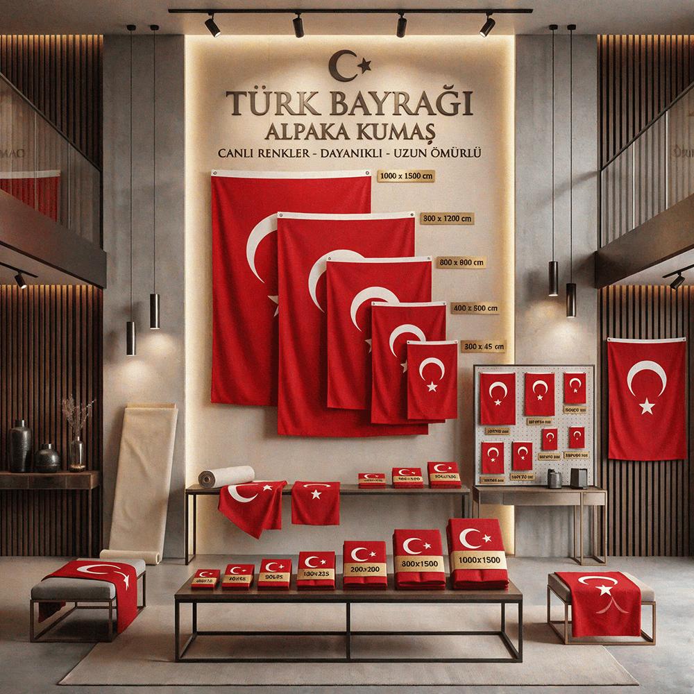 Şanlı Türk Bayrağı Alpaka Kumaş - Tüm Ölçüler