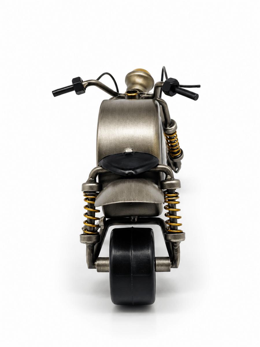 Retro Metalik Gri Metal Motor Saat Dekoratif Masa Saati