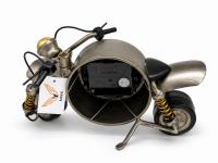 Retro Metalik Gri Metal Motor Saat Dekoratif Masa Saati