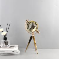 Tripod Gold Çarklı Modern Lüks Metal Dekoratif Masa Saati