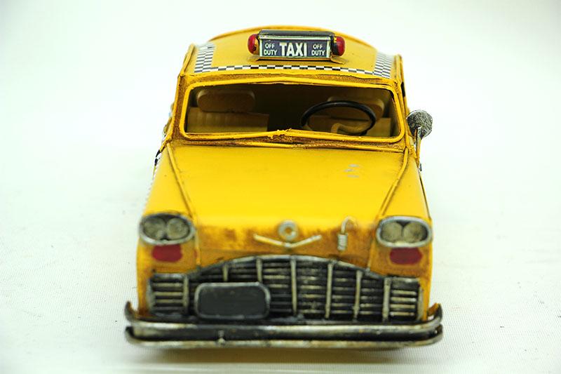 Vintage Dekoratif Metal Chevrolet Klasik Sarı Taksi