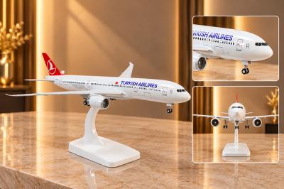 Metal Turkısh Aırlınes Yolcu Uçağı Maketi Standlı Dekoratif Alk6144