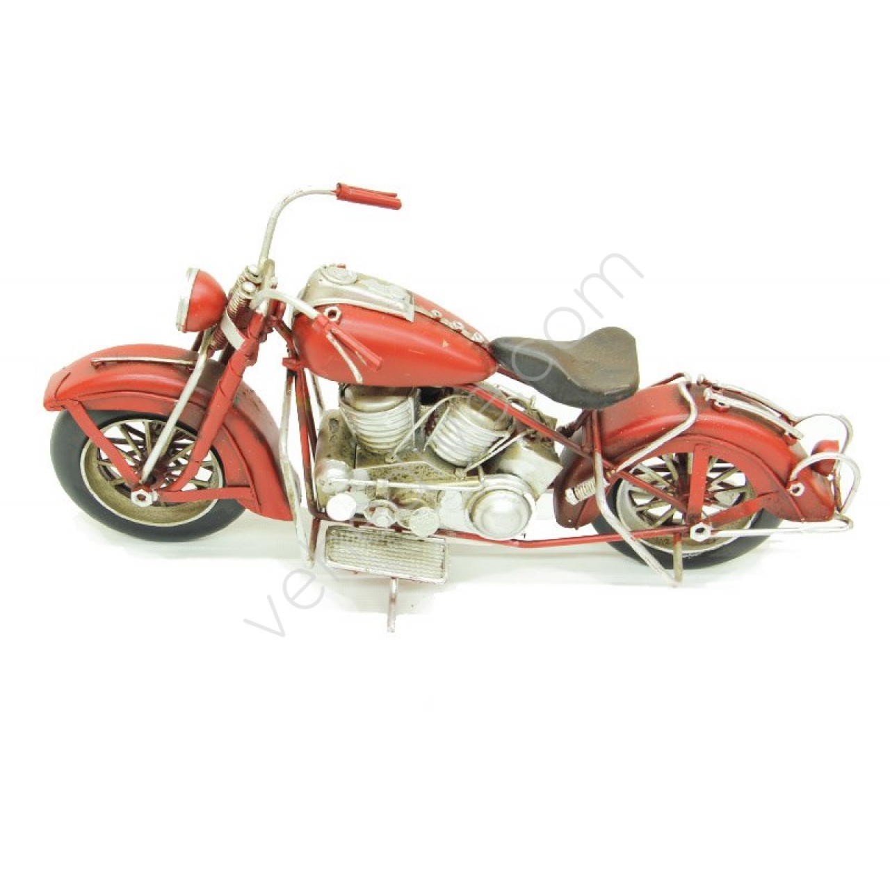 Dekoratif Metal Chopper Kırmızı Motosiklet