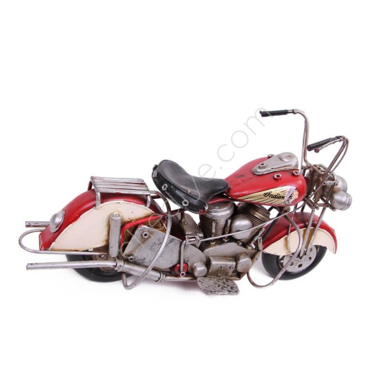 Dekoratif Metal Kırmızı Chopper Büyük Boy Motosiklet
