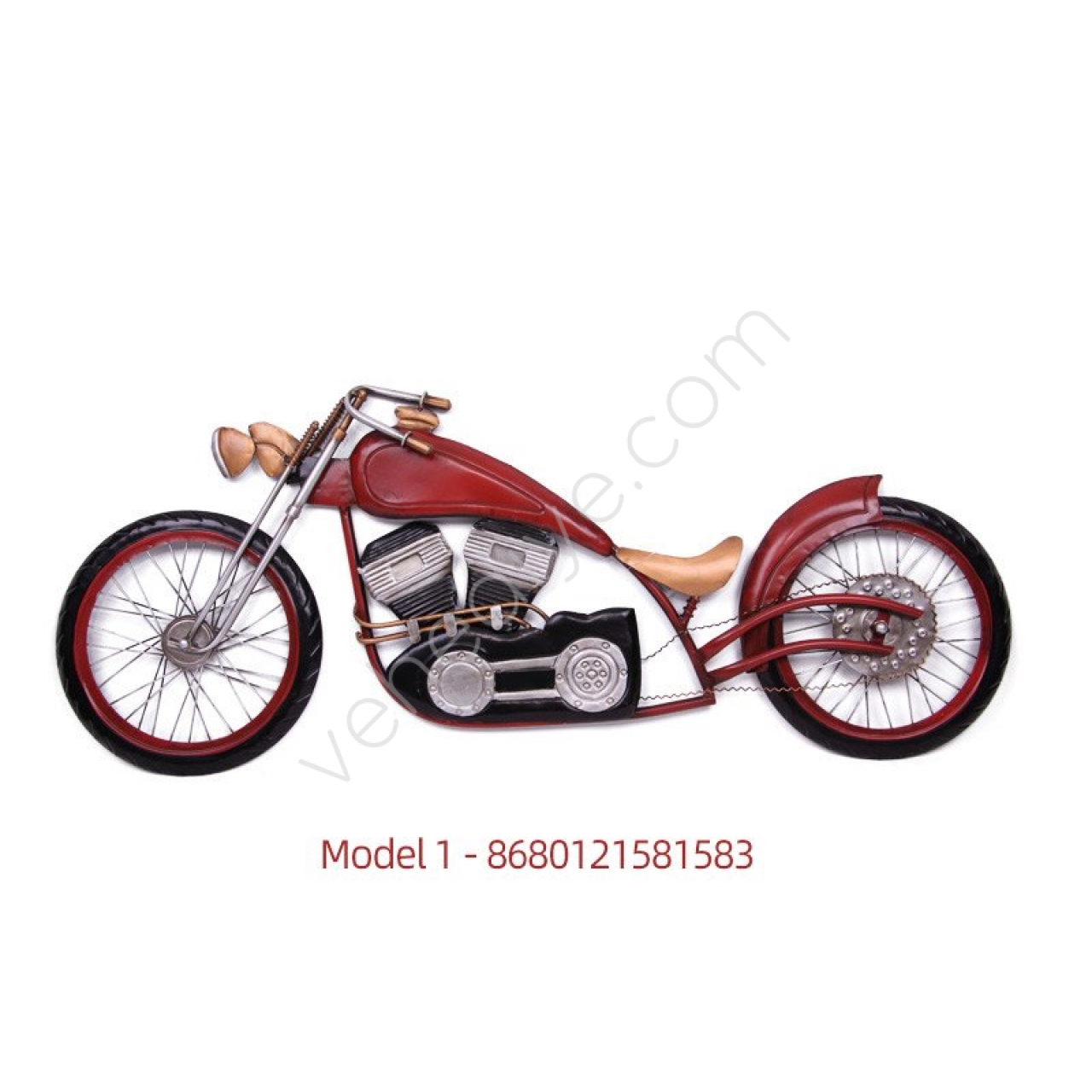 Metal Dekoratif Motosiklet Duvar Pano Kırmızı - 2 Model